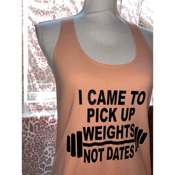 Weights Not Dates Orange Tank Top 🧡 - Picture 3 of 17